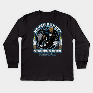 Standing Rock NEVER FORGET Kids Long Sleeve T-Shirt